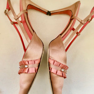 Judith Leiber Satin Slingback-Pump, Great Shape